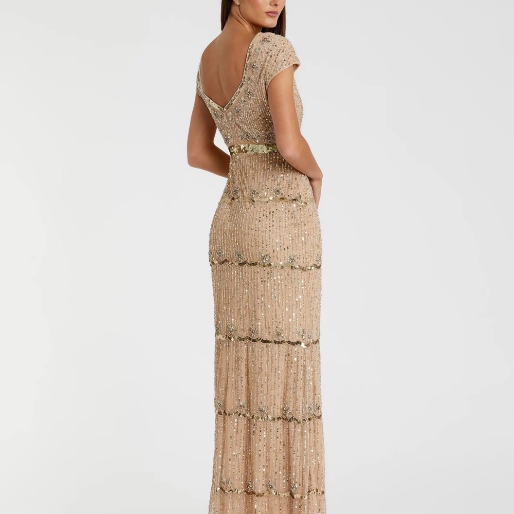 ✔️#88B BNWT MAC DUGGAL Sweetheart Neckline Beaded Sequin Column Gown #9089 - Picture 2 of 10